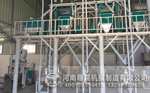 河南商丘客戶7+1石磨面粉設備安裝現場
